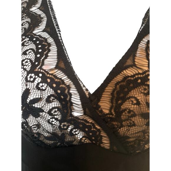 Vintage Adrianna Papell Party Black w/Lace Bodice Midi Dress 4 - Picture 8 of 11